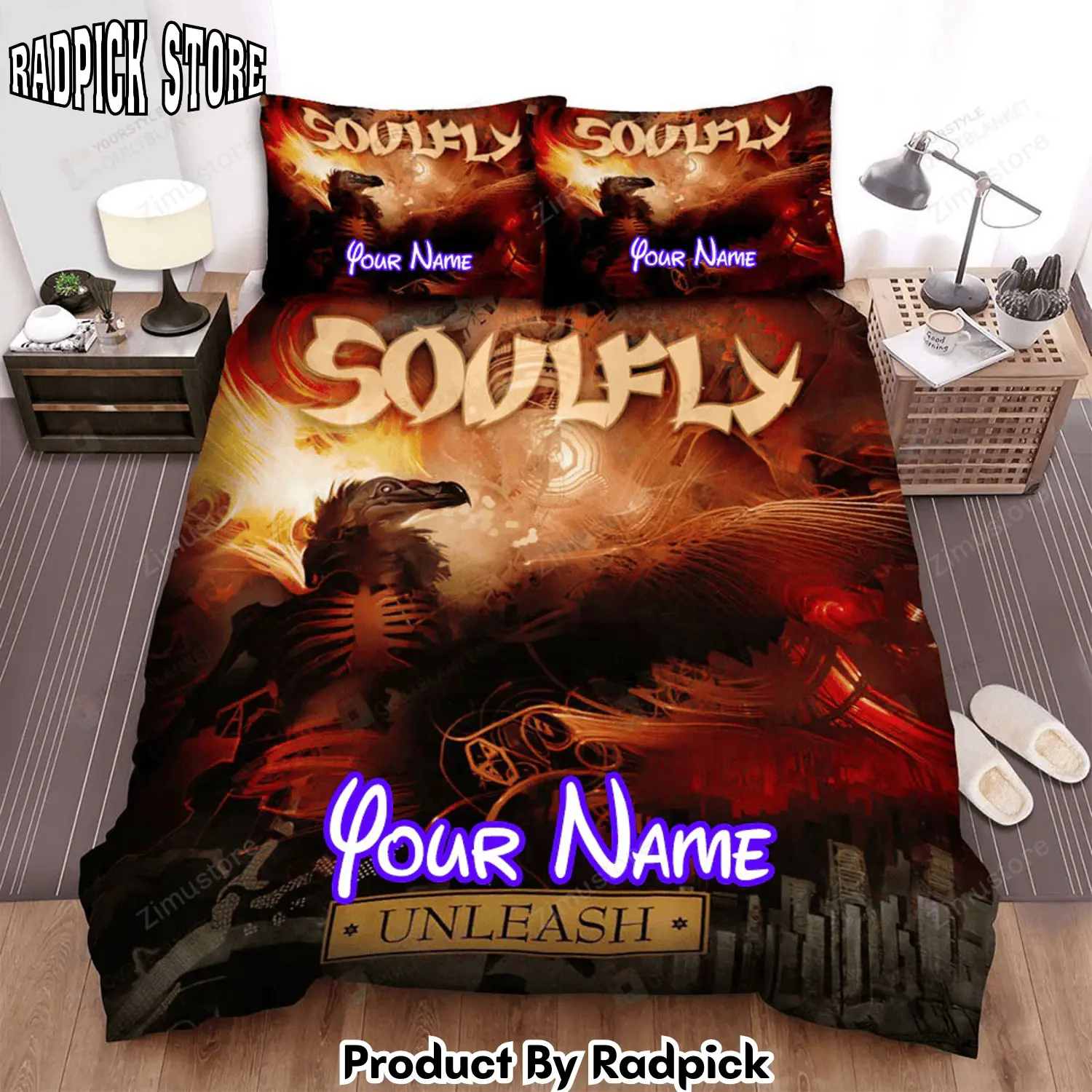 Radpick soulfly band unleash bed sheets spread comforter duvet cover personalized name bedding sets rp3272128